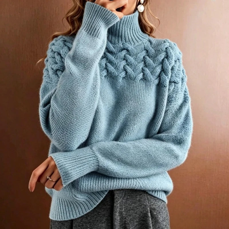 Wilhelmina Cable Knit Turtleneck