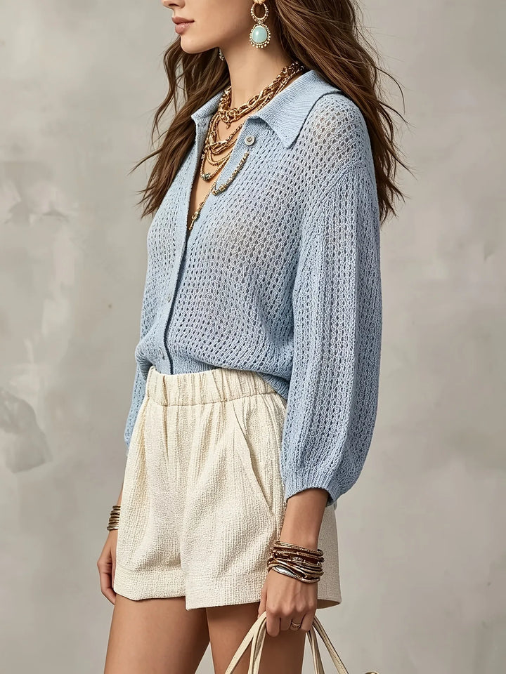 Elira Open Crochet Knit Cardigan