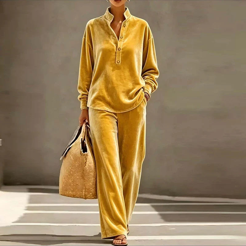 Simone Stand Collar Two Piece Set