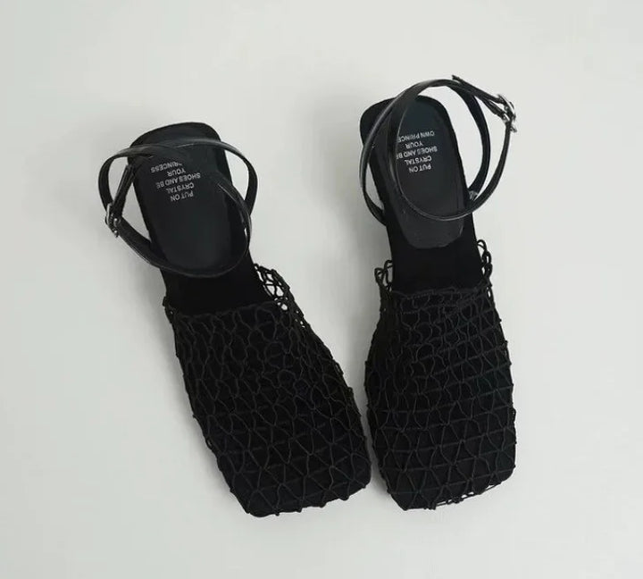 Alvina Square Toe Ankle  Summer Flats