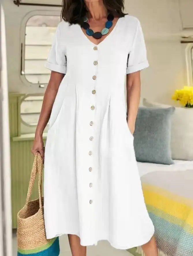Brielle Button Front Midi Dress