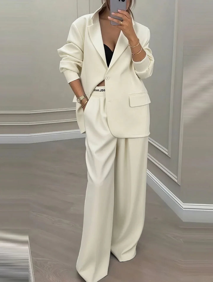 Coralline Contrast Trim Pant Suit
