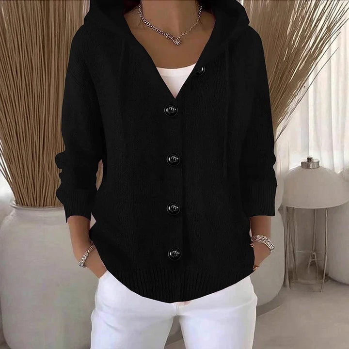 Hazelinde Drawstring Hood Cardigan