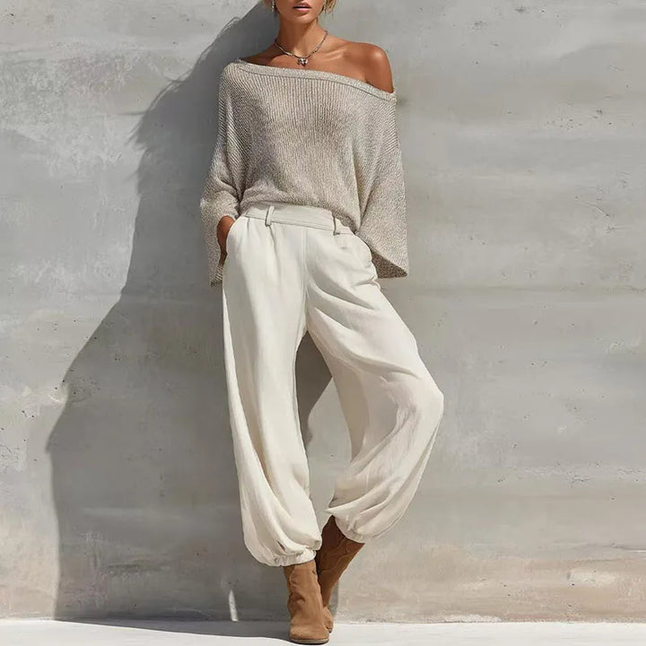 Aveera Knit One Shoulder Set