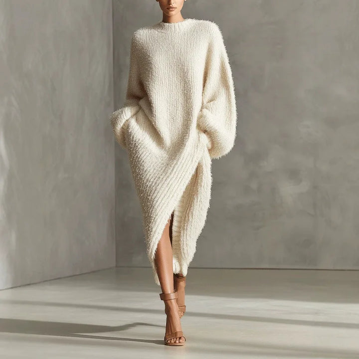Winifred Asymmetrical Hem Sweater Dress