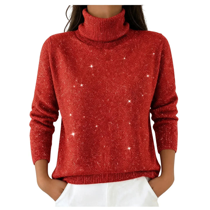 Isolde Turtleneck Shimmer Sweater