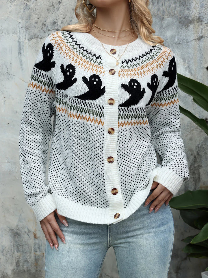 Vintage Ghost Button Cardigan