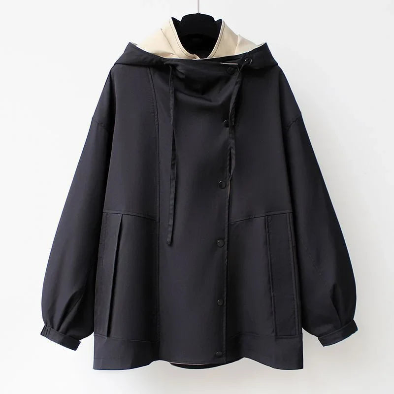 Marisette Contrast Collar Trench