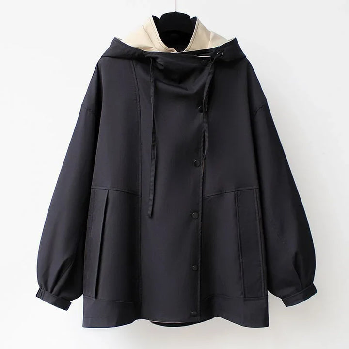 Marisette Contrast Collar Trench