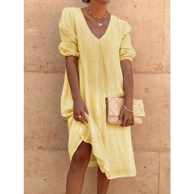 Ginnie Puff Sleeve Midi Dress