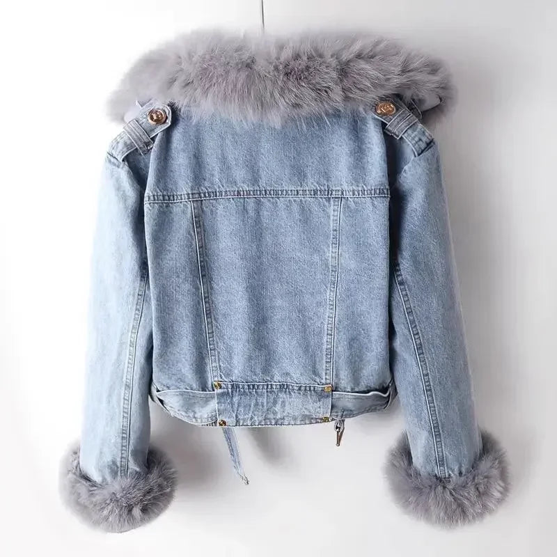 Dania Faux Fur Denim Jacket