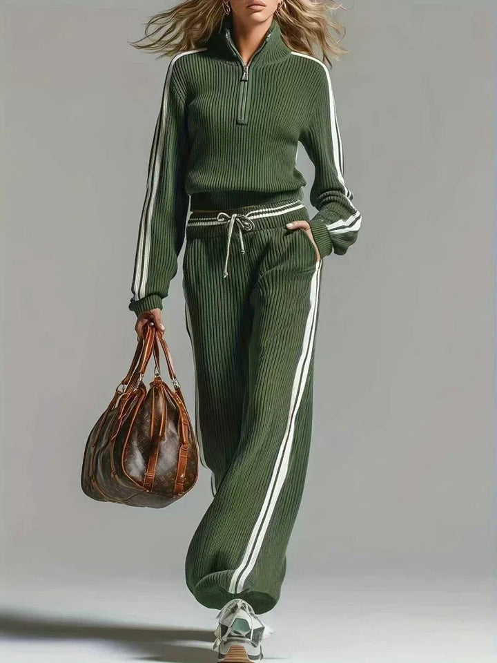 Amara Half Zip Ribbed Set