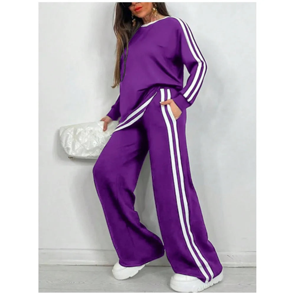 Nora Sports Stripe Lounge Set