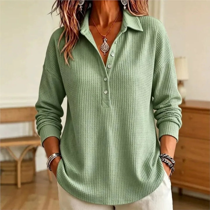 Marlow Waffle Knit Polo Sweater
