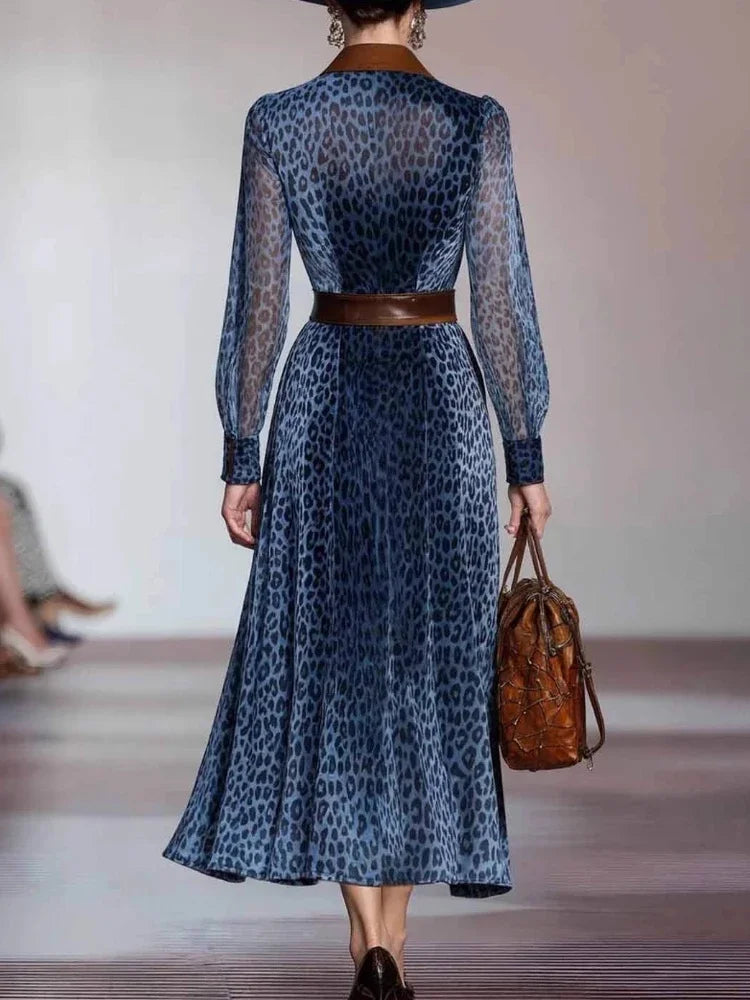 Ginevra Printed Mesh Midi Dress