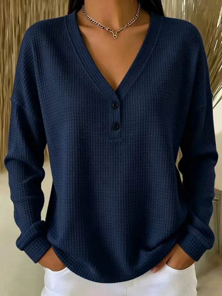 Adelaide Waffle Knit Henley