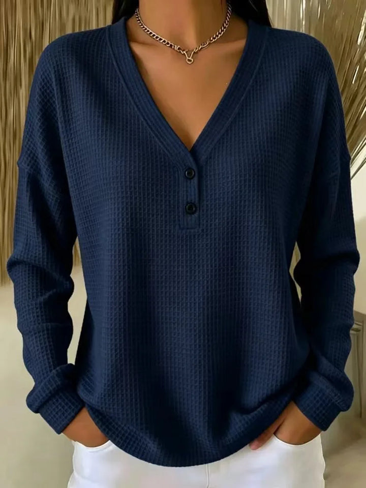 Adelaide Waffle Knit Henley