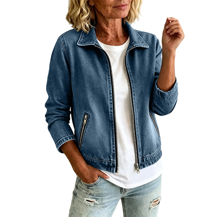 Isolene Zip Front Denim Jacket