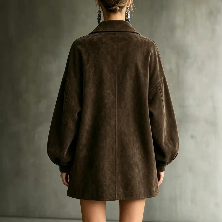 Dahlia Button Front Suede Jacket
