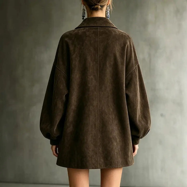 Dahlia Button Front Suede Jacket