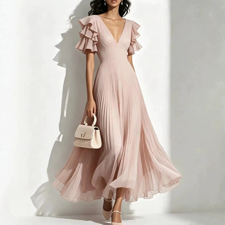Elara Pleated Maxi Dress