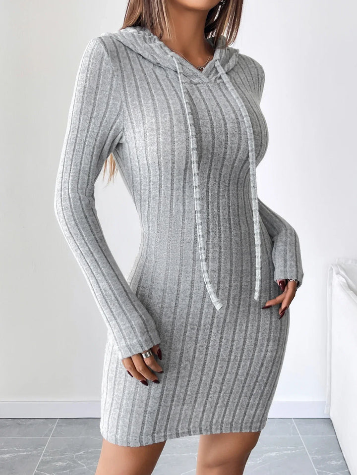 Ysolde Ribbed Hood Sweater Dress