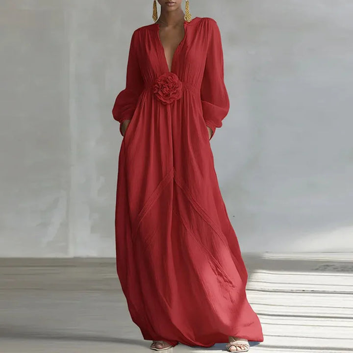 Coralie Deep V  Maxi Dress