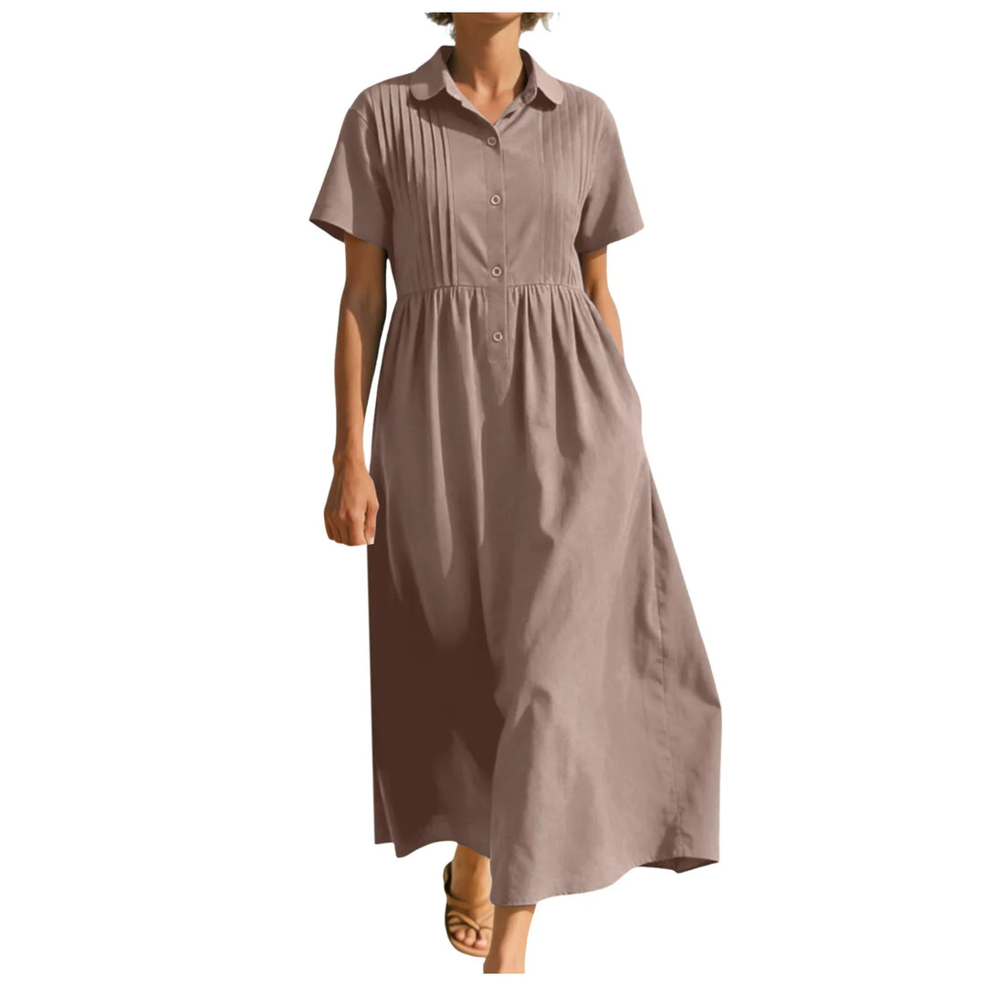 Andrea Button Front Midi Dress