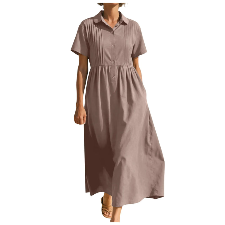 Andrea Button Front Midi Dress