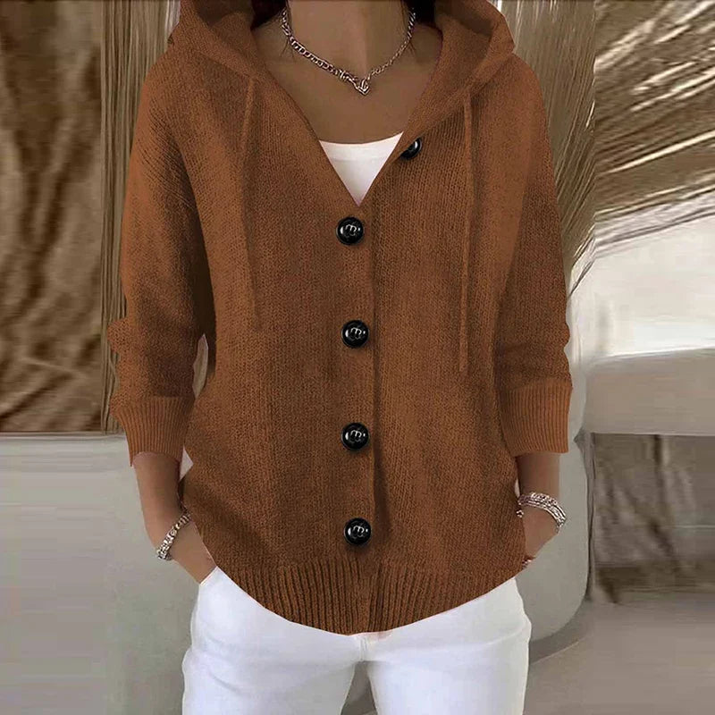 Hazelinde Drawstring Hood Cardigan