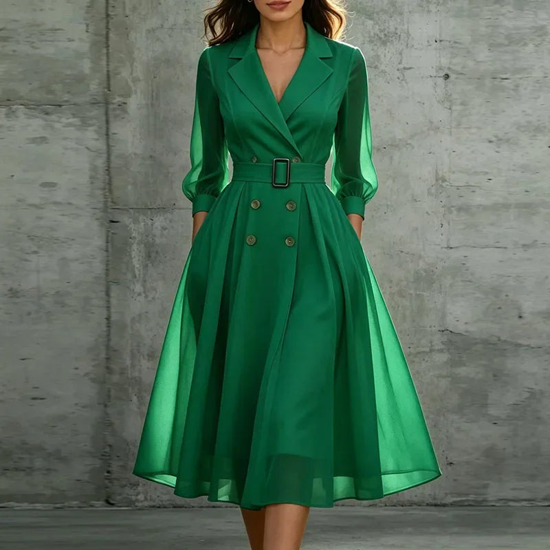 Aveera Double Breasted Midi Dress