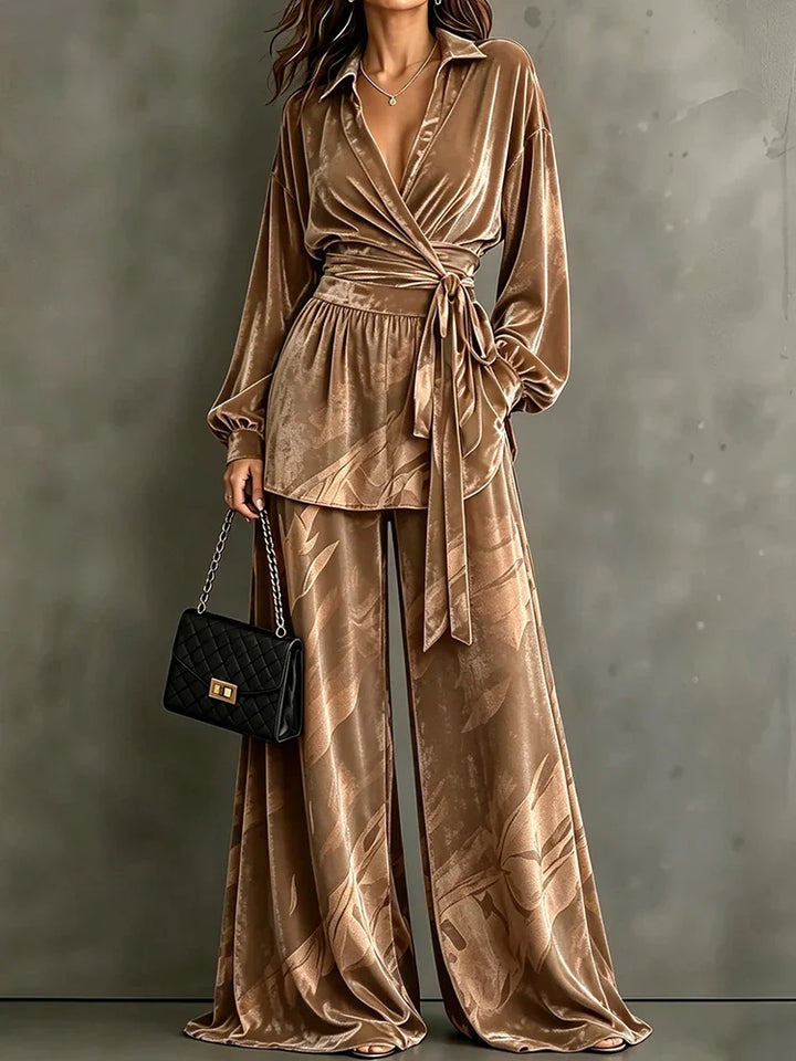 Yvonne Velvet Wrap Front Set