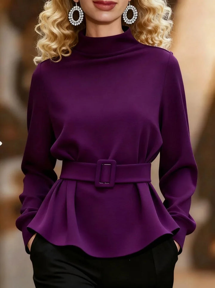 Esmerine Mock Neck Peplum Top