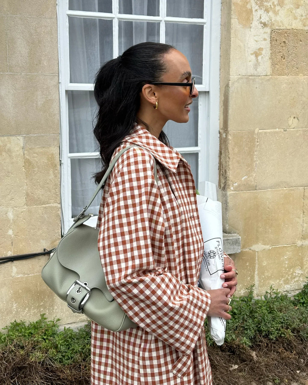 Hazel Gingham Trench Coat