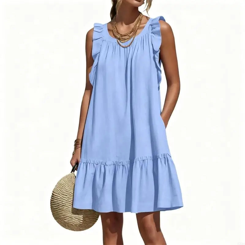 Cerelia Ruffle Sleeve V Neck Mini Dress