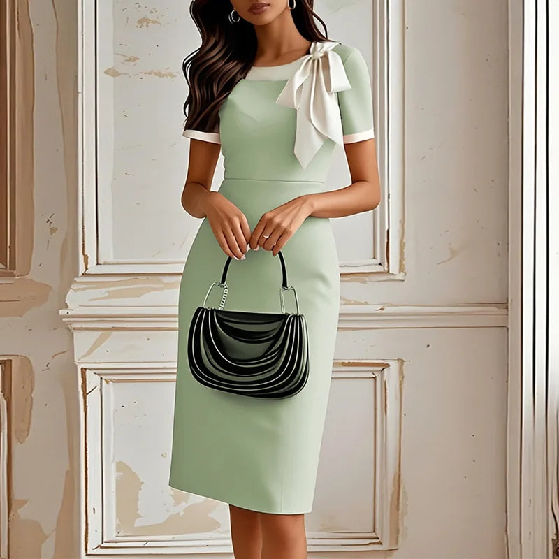 Lacey Bow Detail Midi Dress