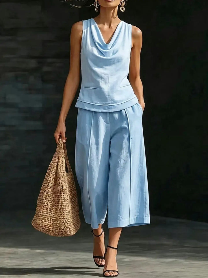 Loriana Relaxed Cowl Neck Trouser Set