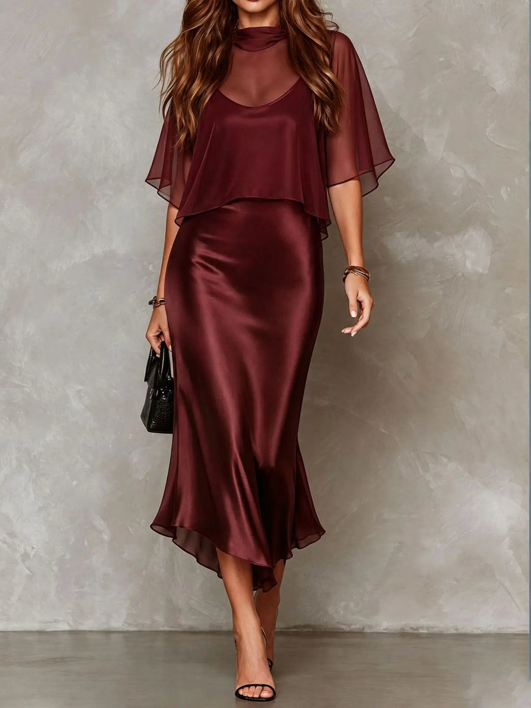 Agnes Satin Midi Dress Set