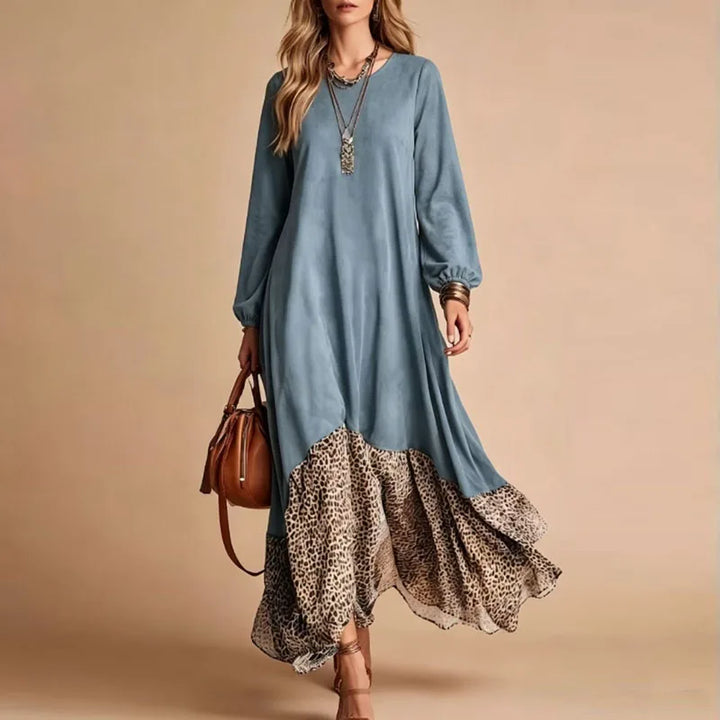Delphine Leopard Hem Maxi Dress