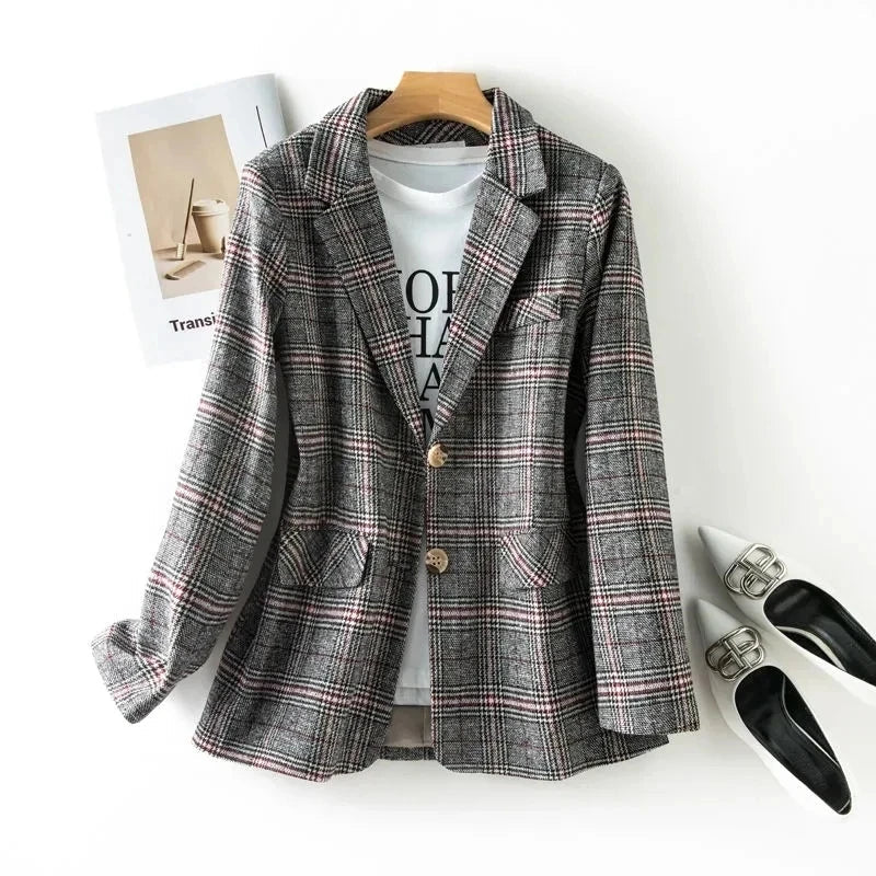 Penelope Plaid Tailored Blazer