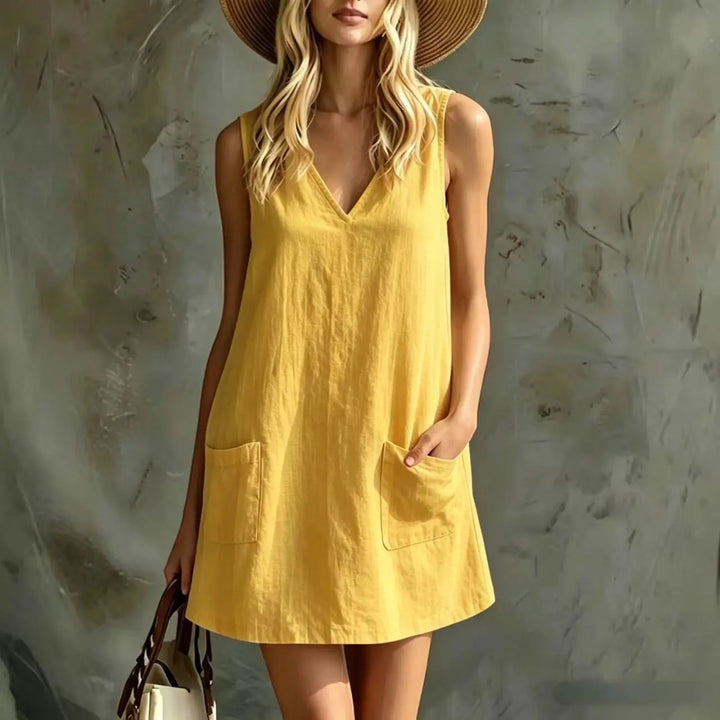 Valeska Linen Pocket Mini Dress
