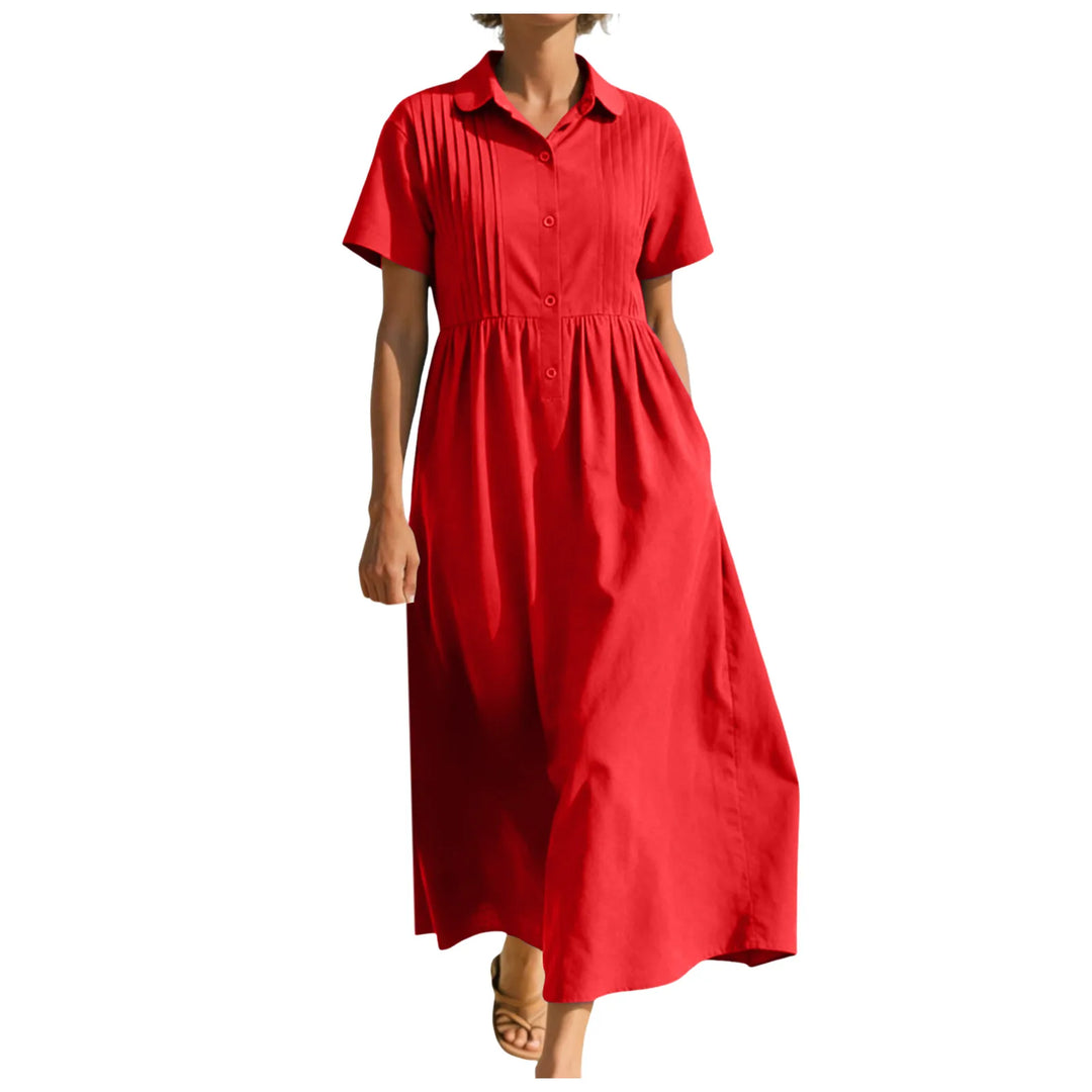 Andrea Button Front Midi Dress