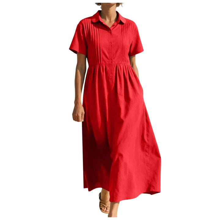 Andrea Button Front Midi Dress