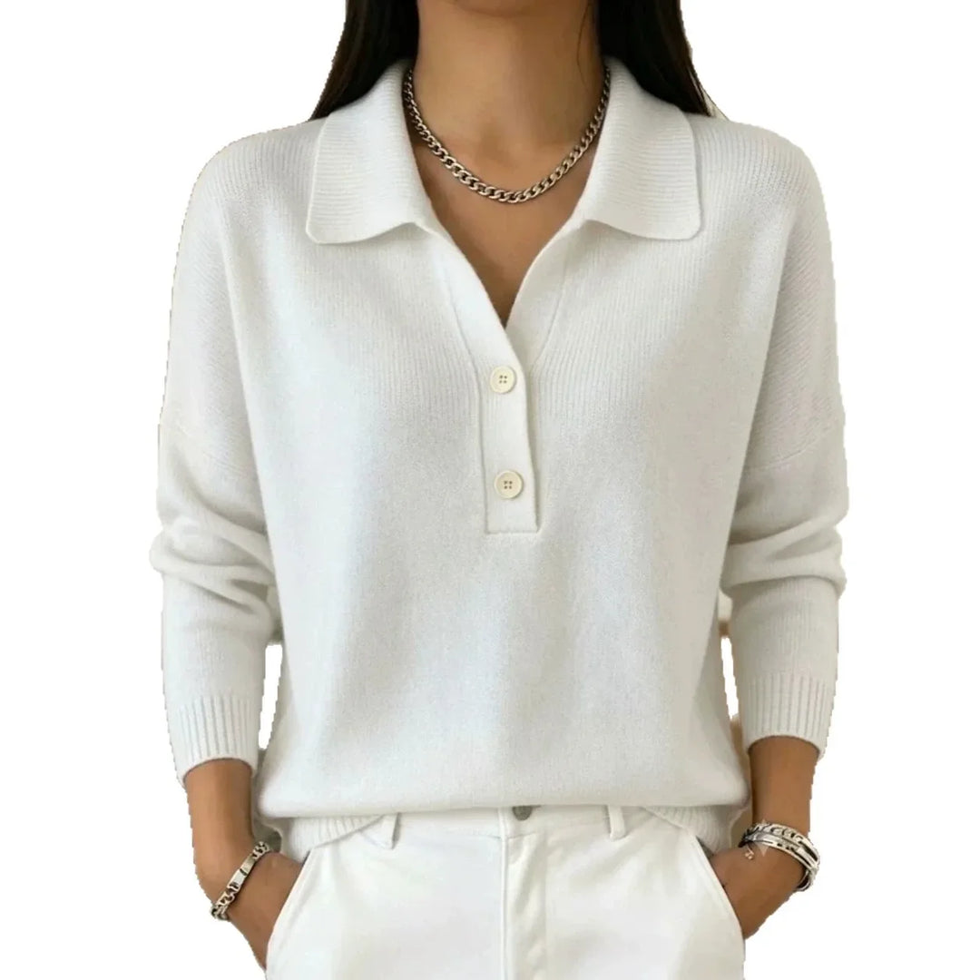 Elowen Button Placket Polo Sweater