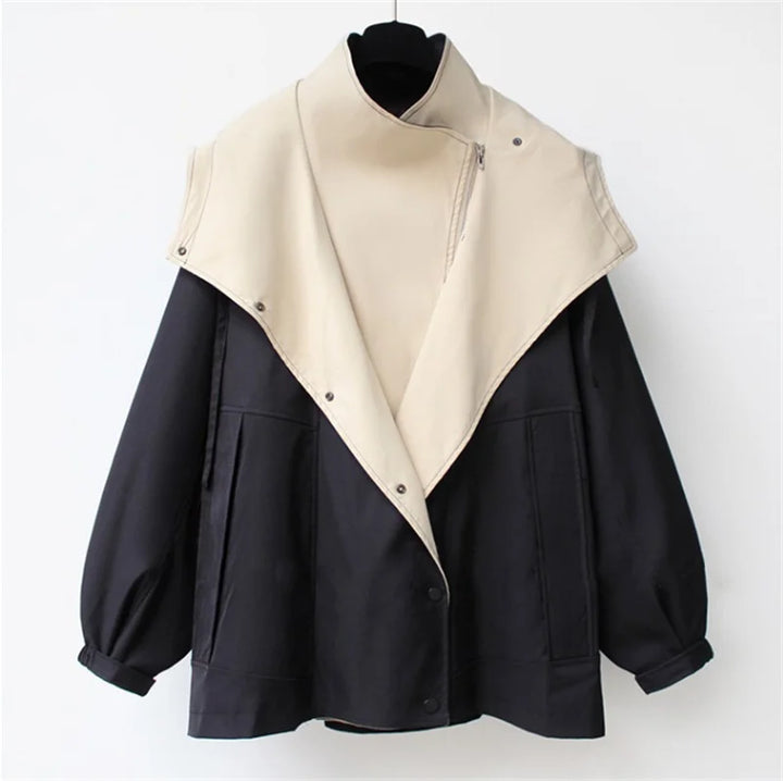 Marisette Contrast Collar Trench