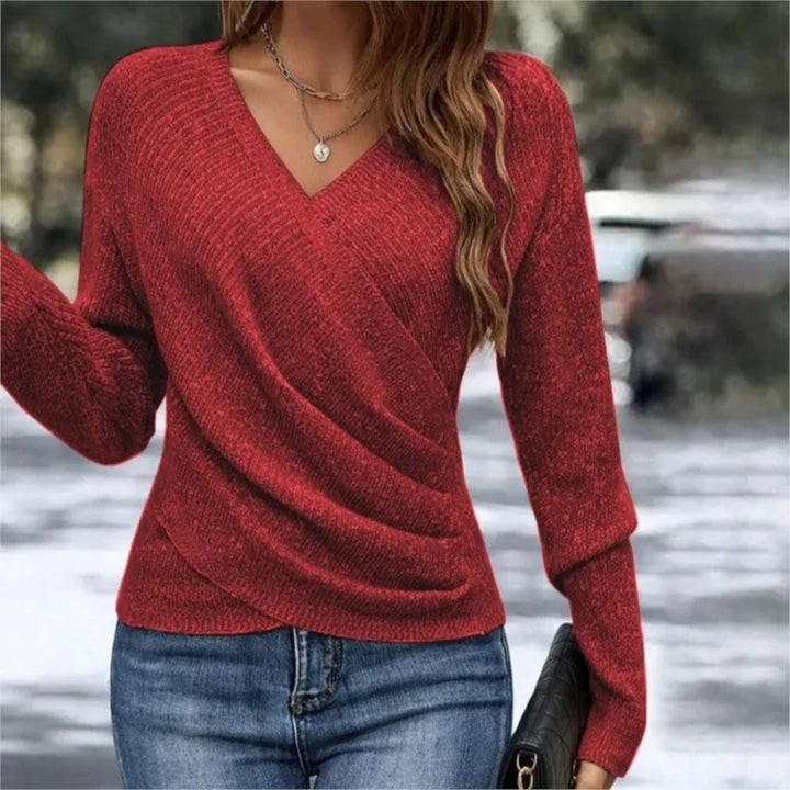 Rowena Crossover V-Neck Sweater