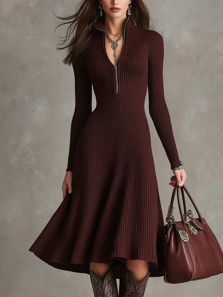 Margaux Quarter Zip Sweater Dress