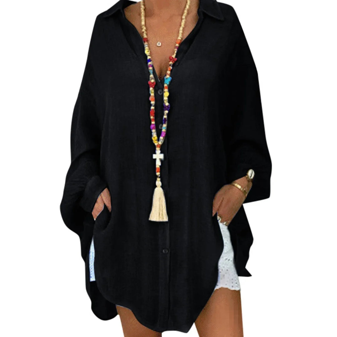 Collette Button Front Tunic Blouse