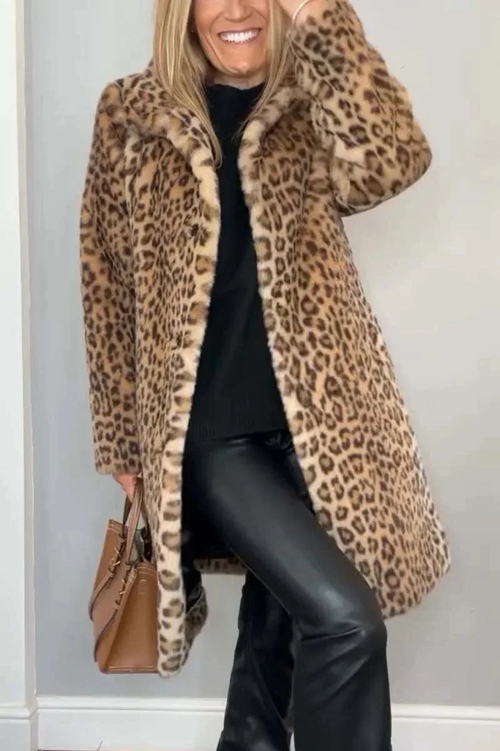 Talitha Turn Down Leopard Coat
