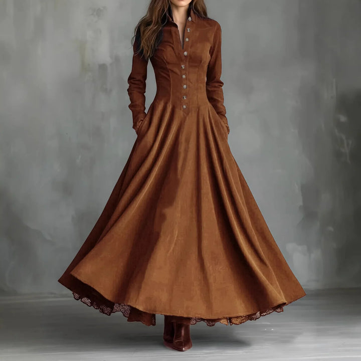 Selina Faux Suede Maxi Dress